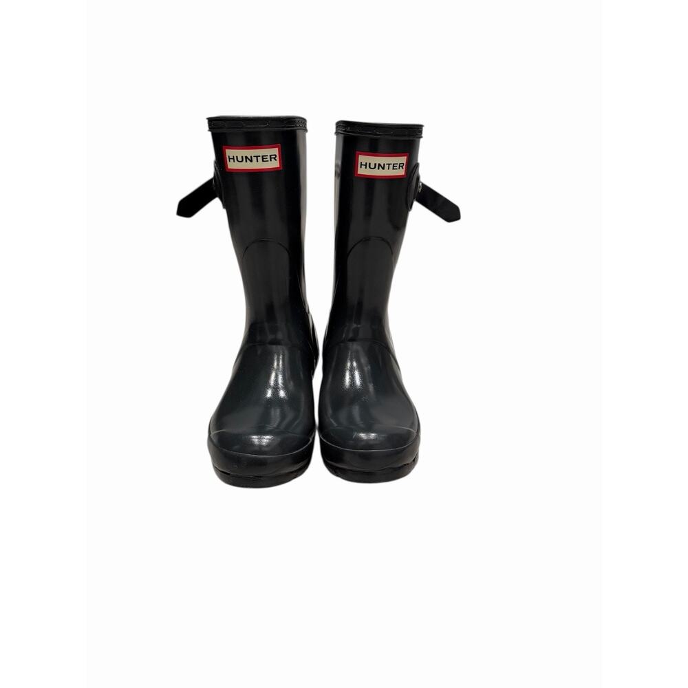 Hunter Original Youth Kids Wellington Boots Sz 5 Gray Glossy Rain Boots Spring - Picture 6 of 16